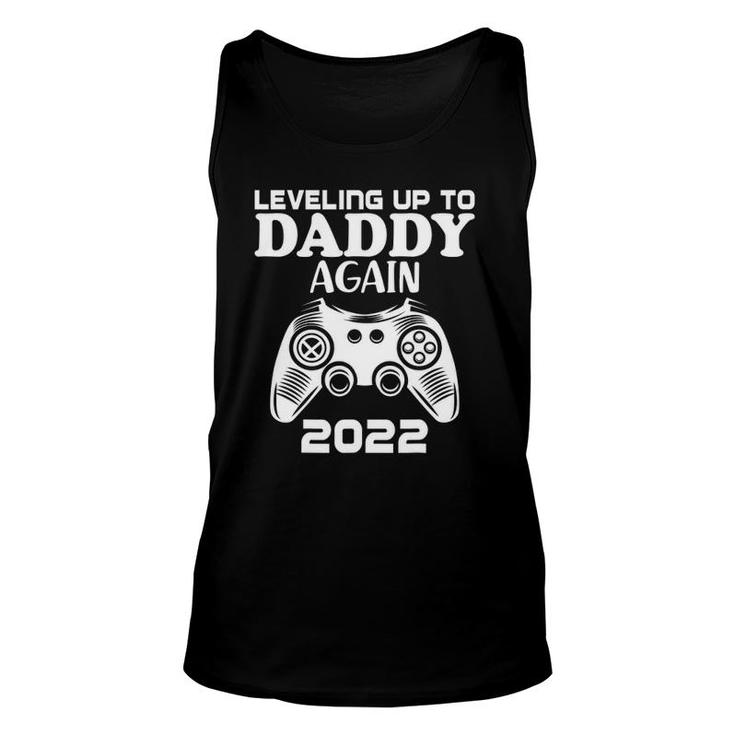 Leveling Up To Daddy Again 2022 Dad Pregnancy Announcement Unisex Tank Top