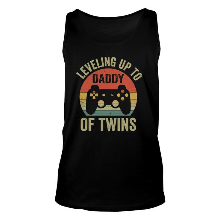 Leveling Up To Daddy Of Twins Expecting Dad Video Gamer  Unisex Tank Top