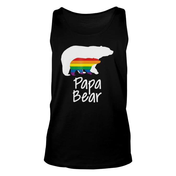 Lgbt Dad Papa Bear Mothers Gay Lesbian Pride Rainbow Unisex Tank Top