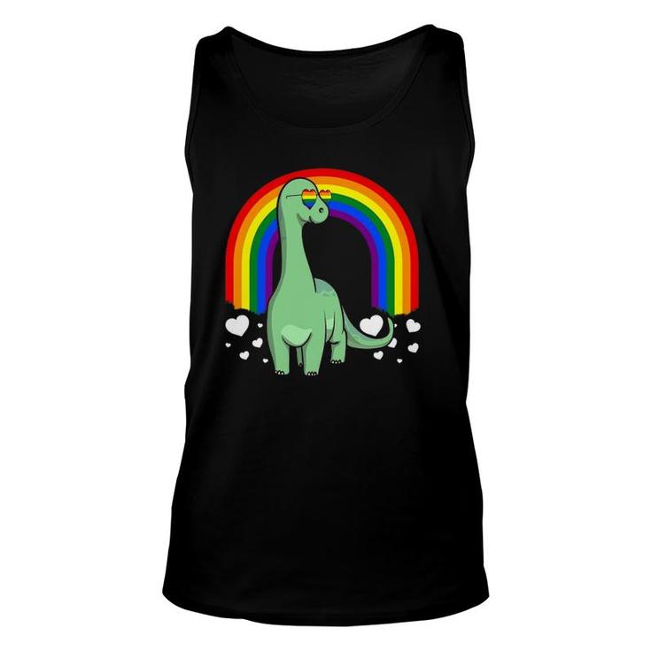 Lgbt Dinosaur Gay Pride Rainbow Brachiosaurus Lgbtq Cute Unisex Tank Top
