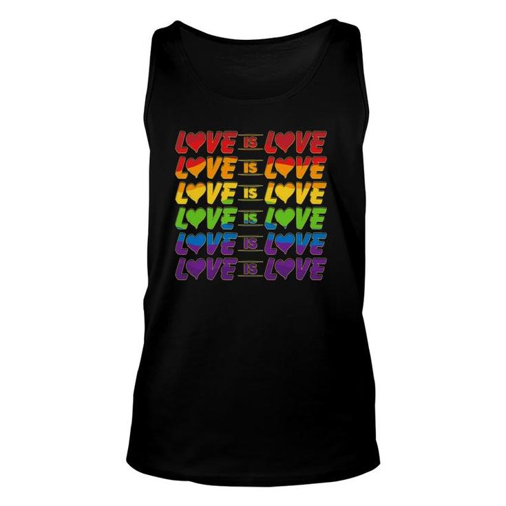 Lgbt Pride Love Is Love  Gay Pride Awareness Men Women Unisex Tank Top