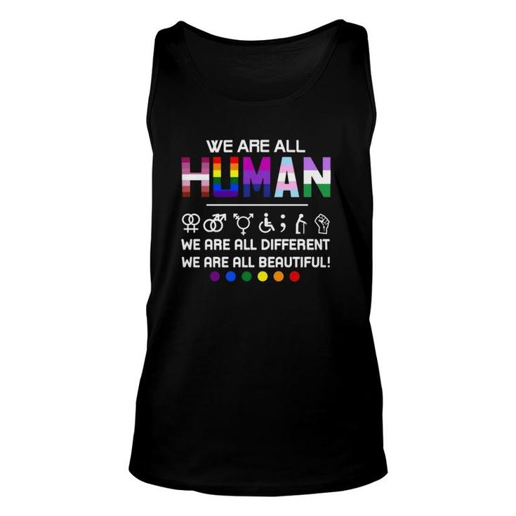 Lgbt We Are All Human Unisex Tank Top