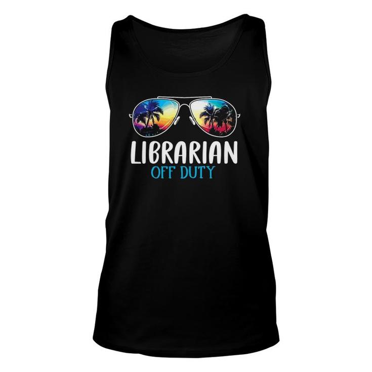 Librarian Off Duty Funny Last Day Of School 2021 Summer Unisex Tank Top