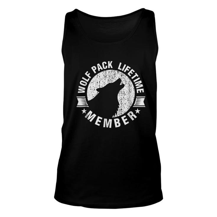 Lifetime Wolf Pack Member Distressed Howling Unisex Tank Top
