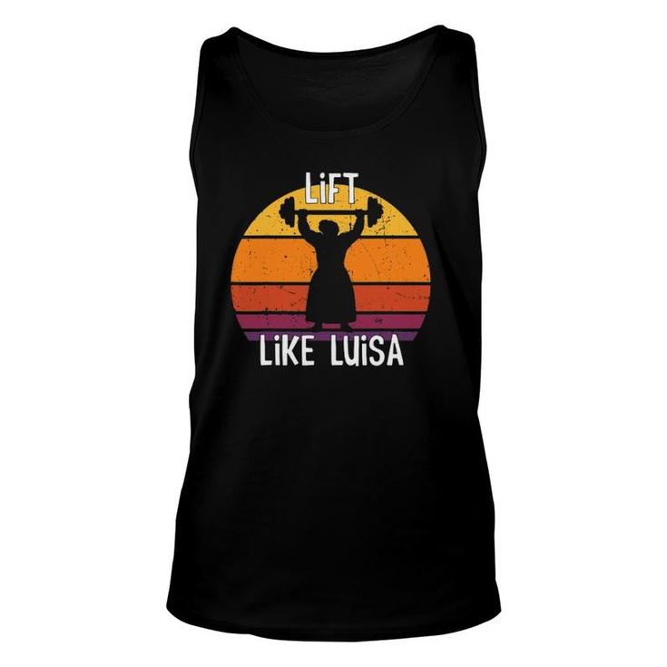 Lift Like Luisa Retro Vintage Sunset Unisex Tank Top