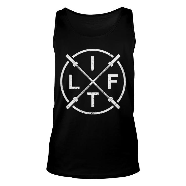 Lift Weightlifting Fitness Barbells Crossed Circle Gym Tank Top Tank Top