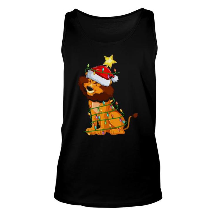 Lion Lighting Xmas Tree Matching Lion Christmas  Unisex Tank Top
