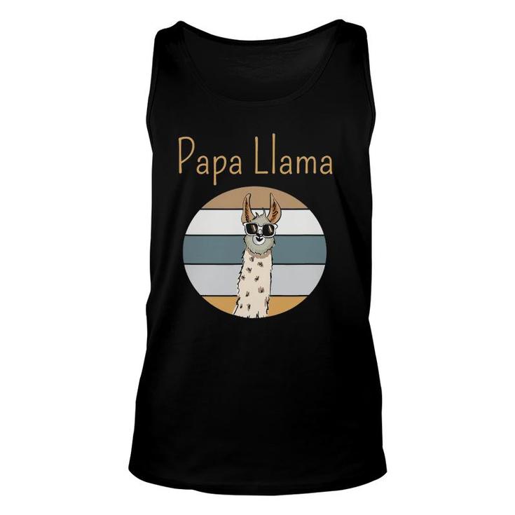 Llama Dad Matching Papa Alpaca Lover Father's Day Gift Unisex Tank Top
