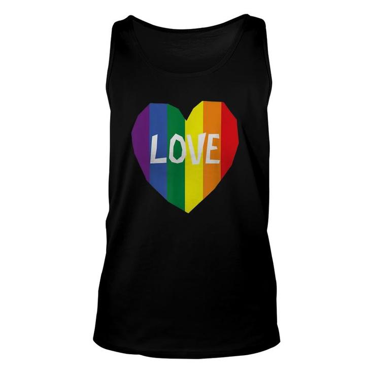 Love Gay Pride Lgbt Rainbow Flag Heart Unisex Tank Top