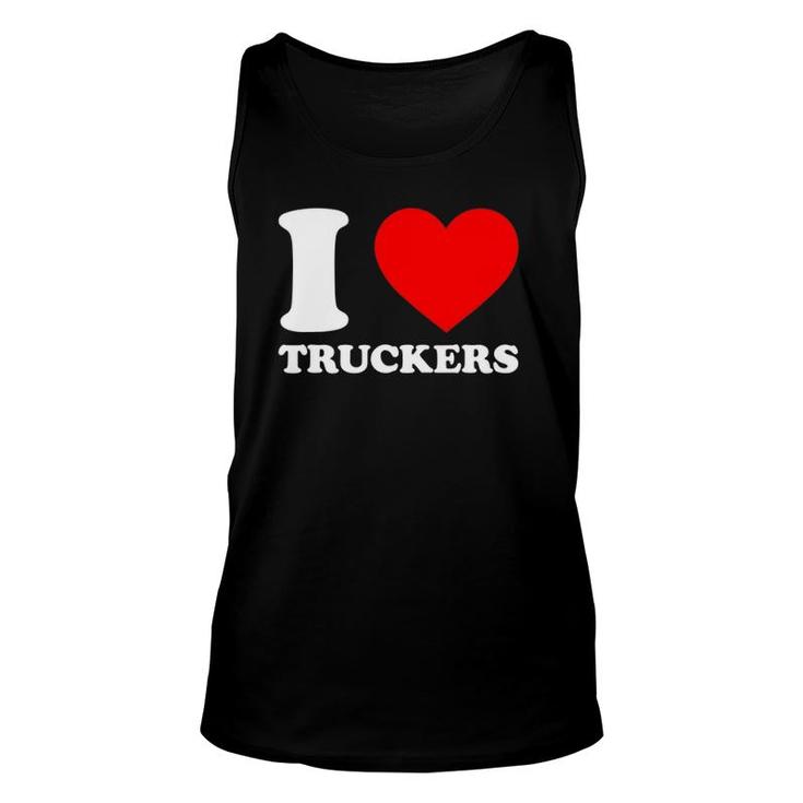 I Love Heart Truckers Canadian Truckers Support Freedom Convoy Tank Top