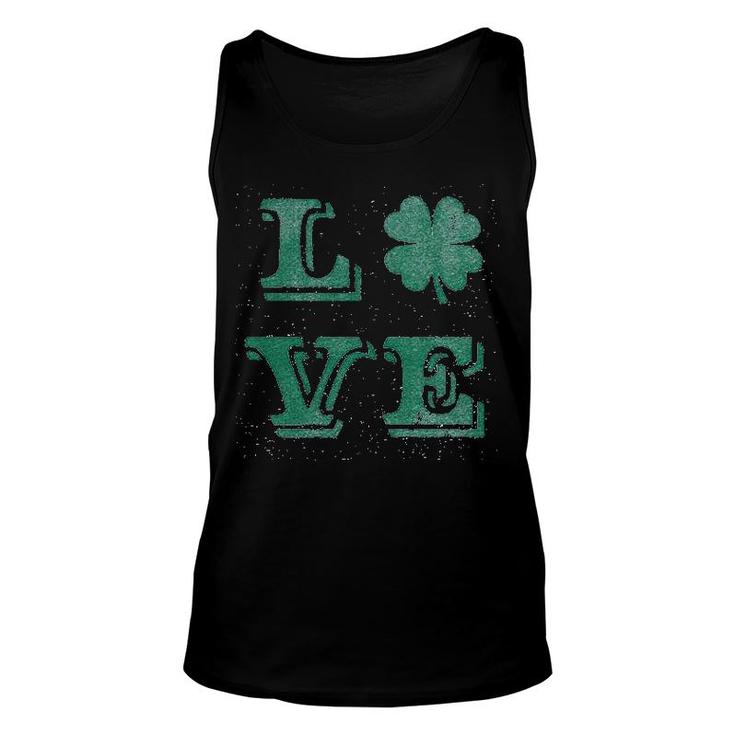 Love Lucky Clover Saint Patricks Day Cute Irish St Patty Shamrock Tank Top