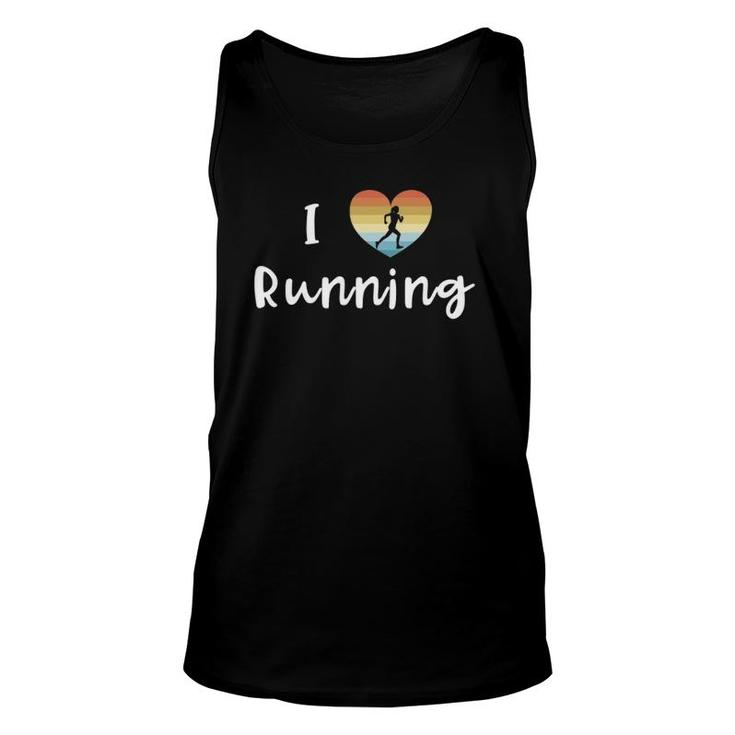 I Love Running I Heart Running Women Cute Retro Heart Tank Top