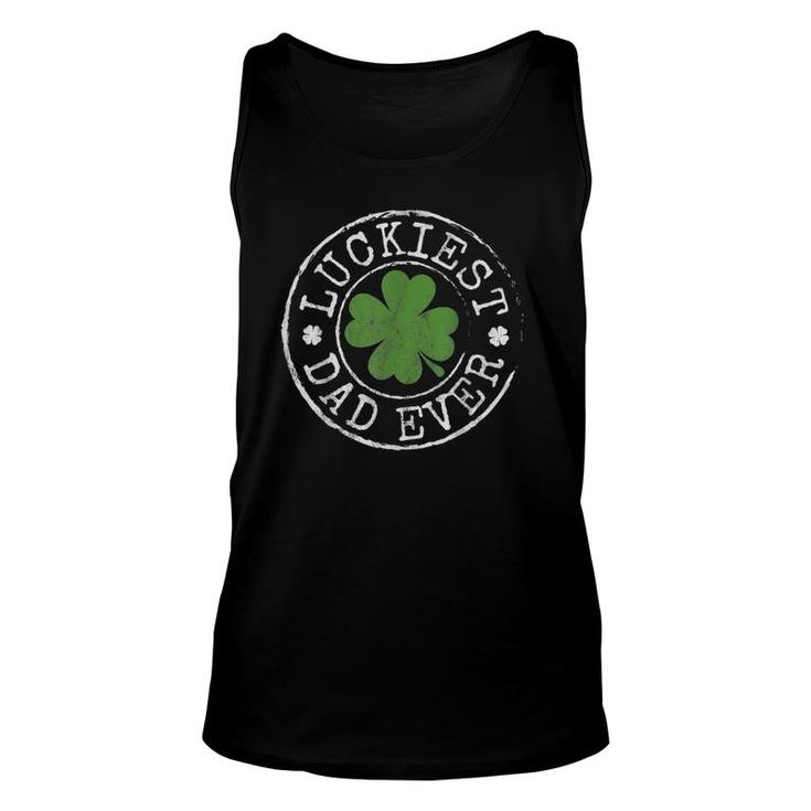 Luckiest Dad Ever Shamrocks Lucky Father St Patrick's Day Unisex Tank Top