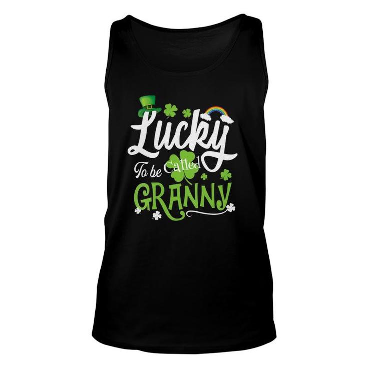 Womens Lucky To Be Called Granny Shamrock St Patrick's Day V-Neck Tank Top
