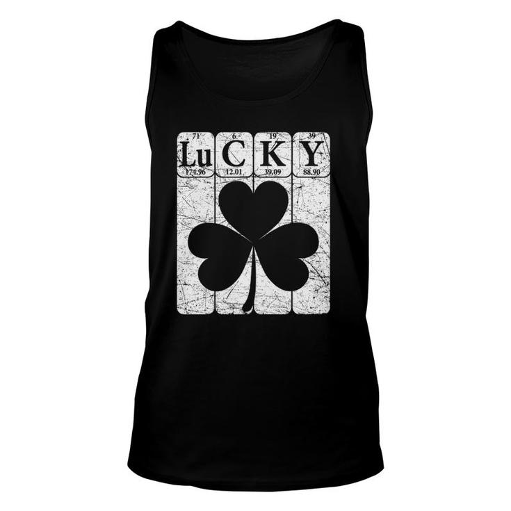 Lucky Shamrock Periodic Table Elements St Patrick's Day Nerd Tank Top