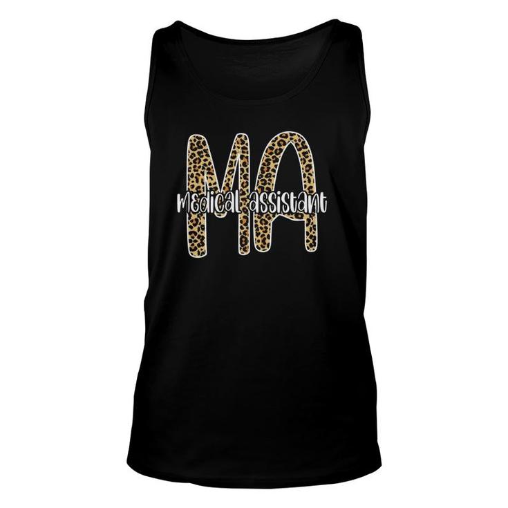 Ma Medical Assistant Leopard Plaid Clinical Nurse Gift  Unisex Tank Top