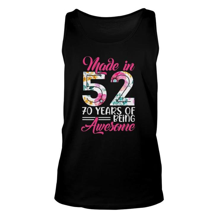 Womens Made In 52 Awesome 70 Years Old Birthday Party Costume Women Tank Top