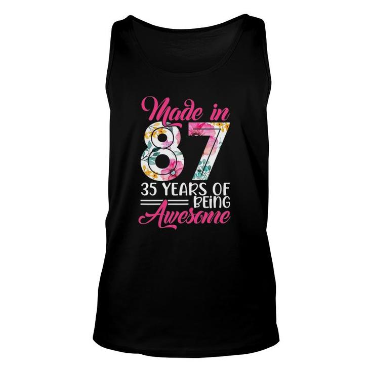 Womens Made In 87 Awesome 35 Years Old Birthday Party Costume Women Tank Top