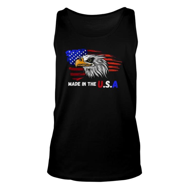 Made In The USA Bald Eagle Patriotic Flag Tattoo Unisex Tank Top