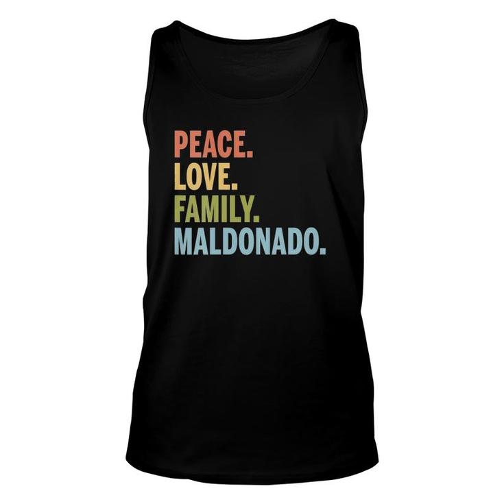 Womens Maldonado Last Name Peace Love Matching V-Neck Tank Top