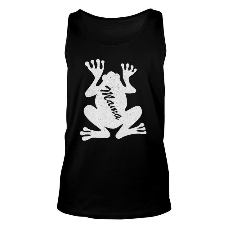 Womens Mama Frog Animal Tee Father Mother's Day Cute Son Daughter Fun V-Neck Tank Top