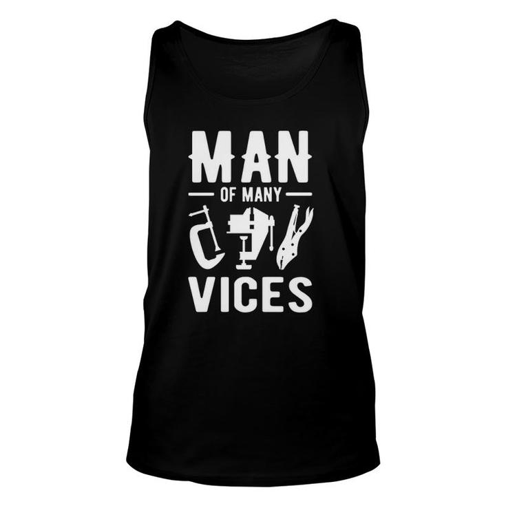 Man Of Many Vices Funny Handyman Dad Unisex Tank Top