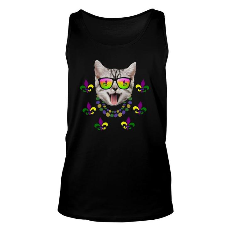 Mardi Gras Cat Party New Orleans Cats Lover Fun Gift Unisex Tank Top