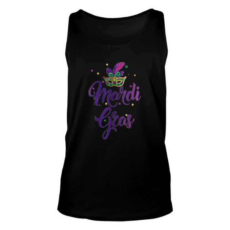 Mardi Gras Costume Purple Feathers Women Men Unisex Tank Top