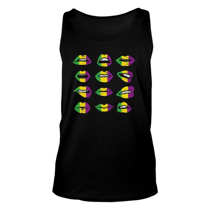 Womens Mardi Gras Lips Mouth New Orleans Carnival Party Women Tank Top