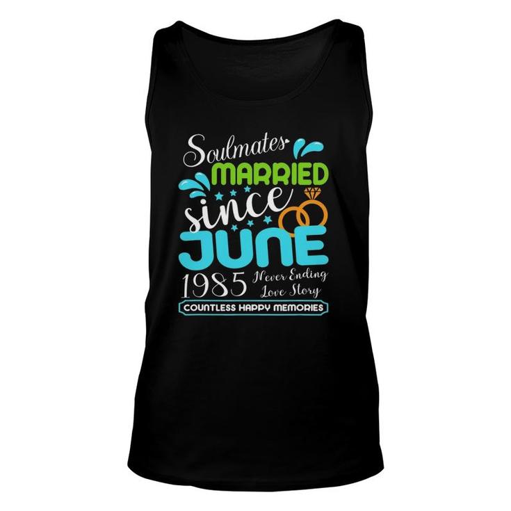 Married Since June 1985 36Th Wedding Anniversary Unisex Tank Top