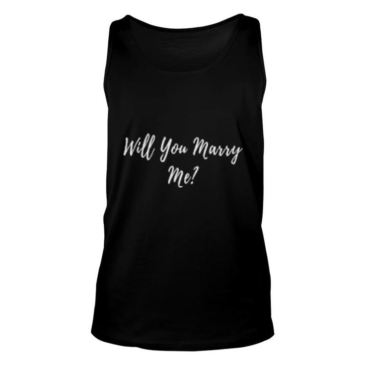 Marry Me Proposal Engagement Romantic Marriage Fiancee Cute Tank Top