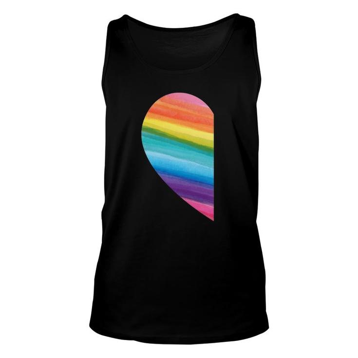 Matching Lgbt Valentines Day Rainbow Heart Gay Couple Gift Unisex Tank Top