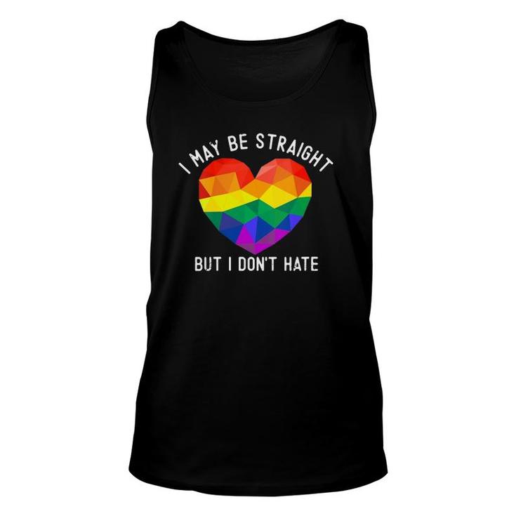Womens I May Be Straight But I Don't Hate Support Gay Pride Lgbt V-Neck Tank Top