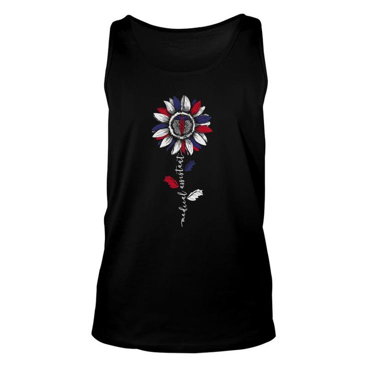 Medical Assistant Sunflower American Flag 4Th Of July Unisex Tank Top