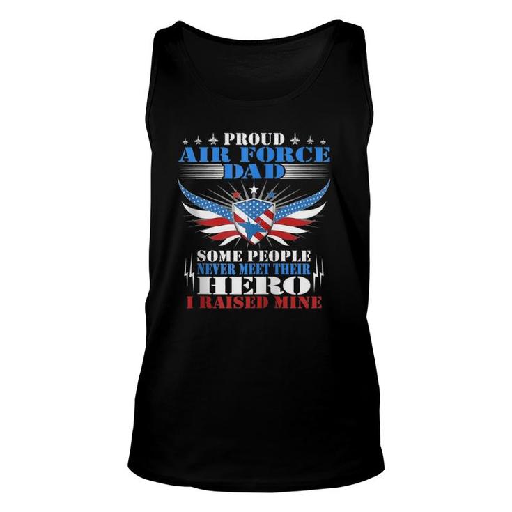 Never Meet Their Hero Proud Air Force Dad Military Father Zip Tank Top