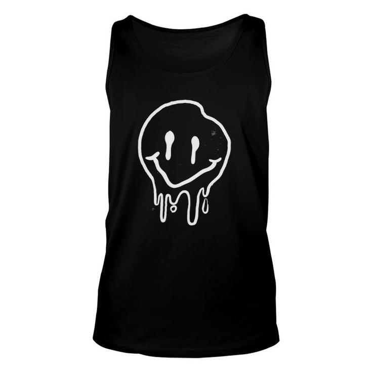 Melting Smiley Face  Funny Unisex Tank Top