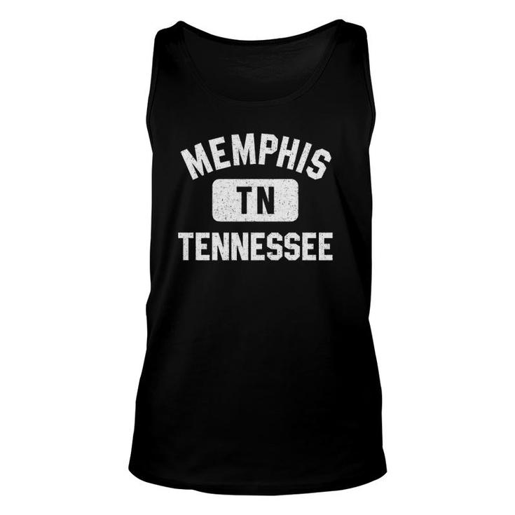 Memphis Tn Tennessee Gym Style Distressed White Print  Unisex Tank Top