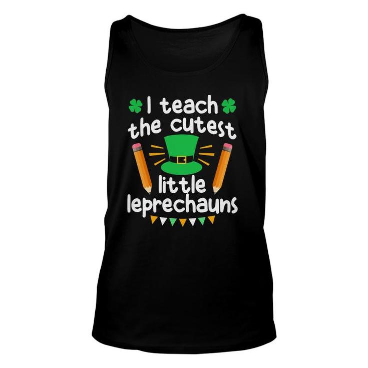 Men Women Teachers - I Teach The Cutest Little Leprechauns Unisex Tank Top