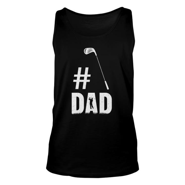 Mens 1 Dad Golf Lover Gift Funny Golfing Father's Day Unisex Tank Top