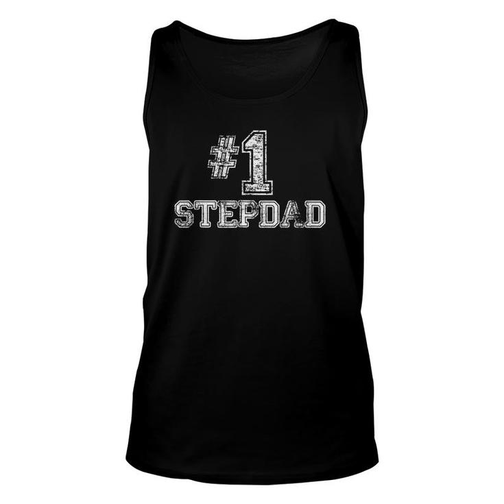 Mens 1 Stepdad Step Dad Number One Father's Day Gift Tee Unisex Tank Top