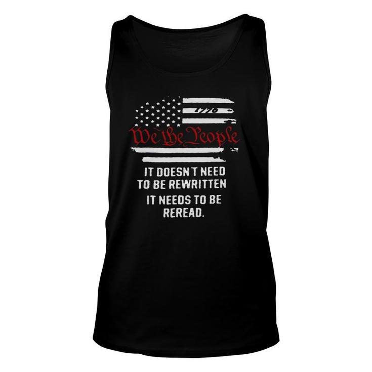 Mens American Flag It Needs To Be Reread We The People Unisex Tank Top