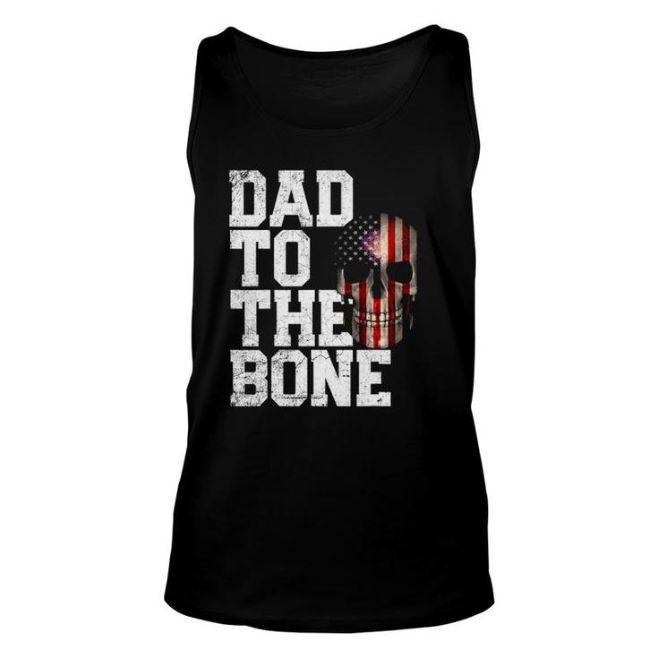 Mens American Flag Skull 4Th Of July Dad Father's Day Unisex Tank Top