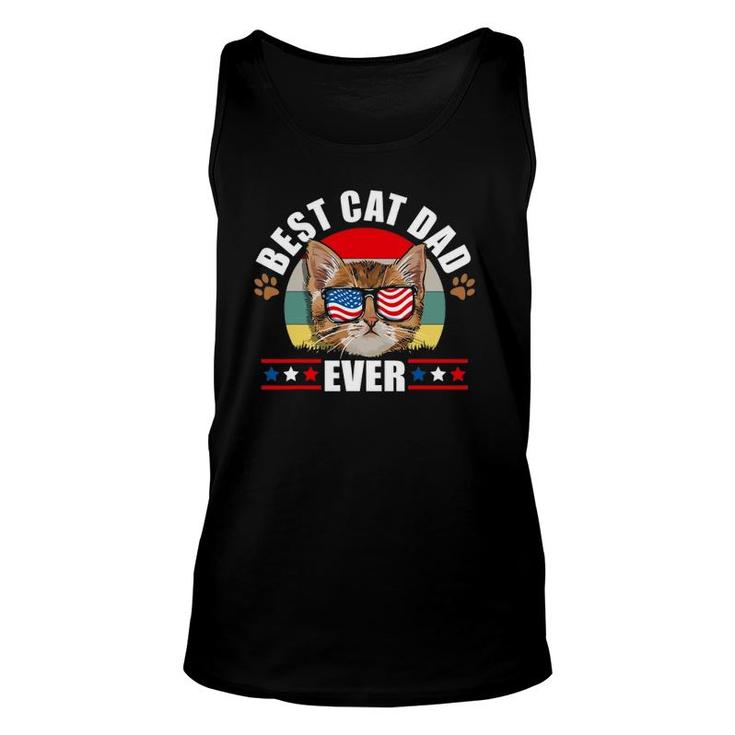 Mens Best Cat Dad Ever Cat Father Father Day Patriotic Men Unisex Tank Top