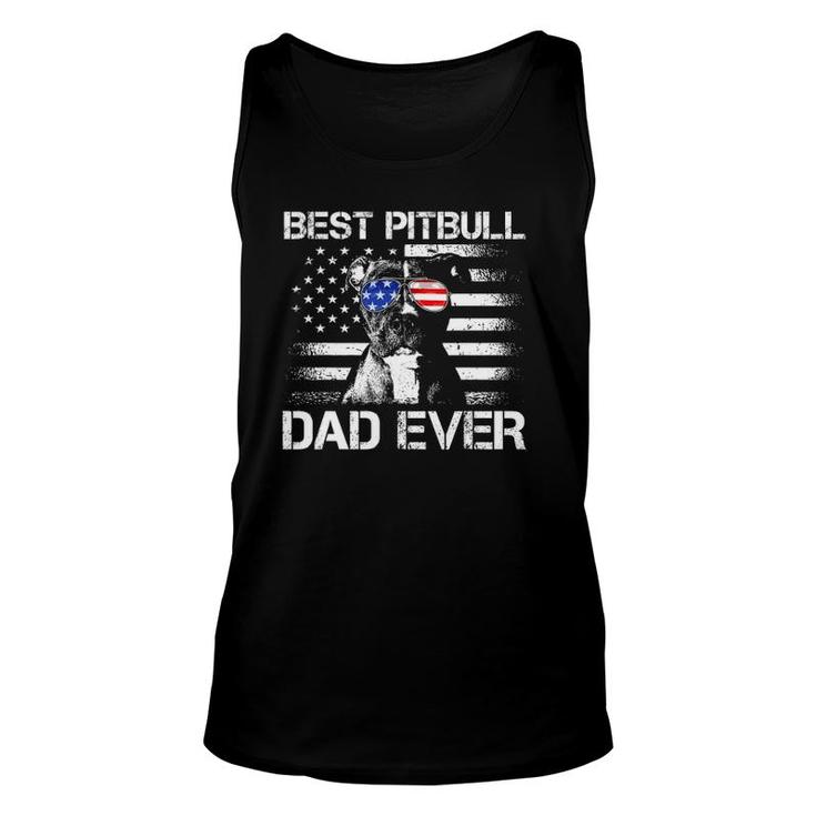 Mens Best Pitbull Dad Ever  American Flag 4Th Of July Gifts Unisex Tank Top