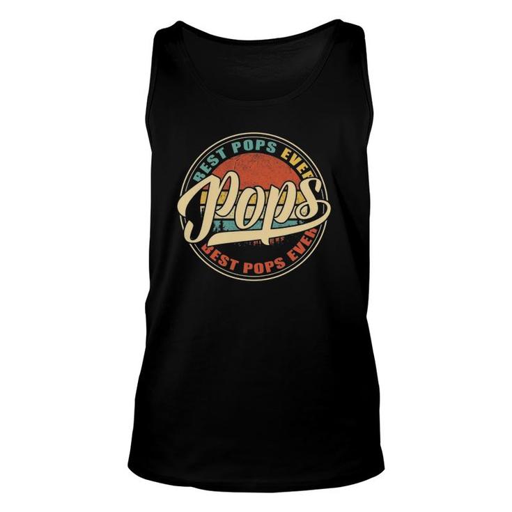Mens Best Pops Ever Vintage Retro Funny Gifts Dad Papa Unisex Tank Top