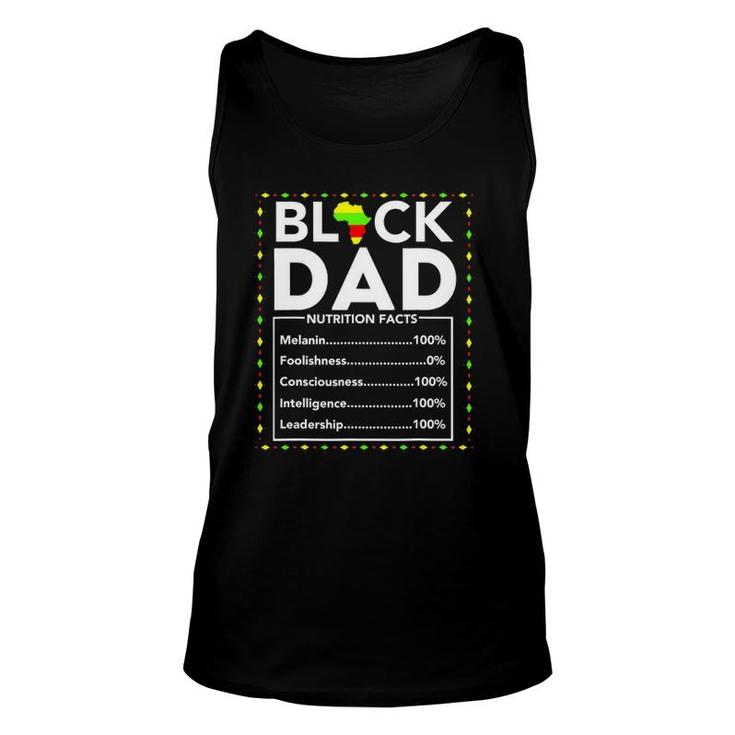 Mens Black Dad Nutrition Facts King Daddy Father Fun Unisex Tank Top
