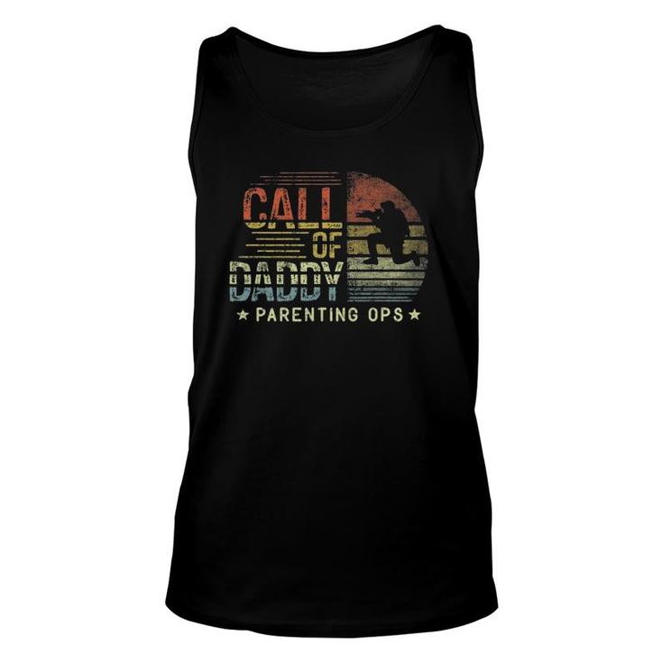Mens Call Of Daddy Parenting Ops  For Men Gamer Funny Retro Unisex Tank Top