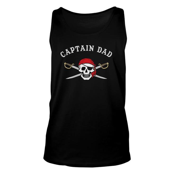 Mens Captain Dad Funny Pirate Unisex Tank Top
