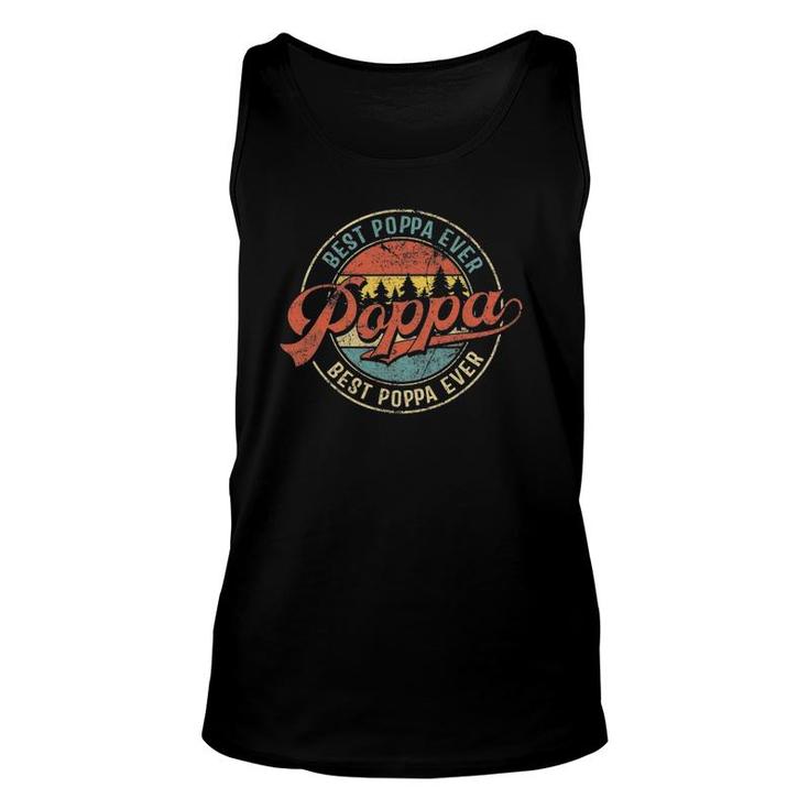 Mens Cool Poppa Father's Day Retro Best Poppa Ever Unisex Tank Top