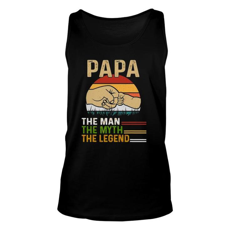 Mens Dad For Father's Day Man-Myth The Legend Funny Papa Unisex Tank Top